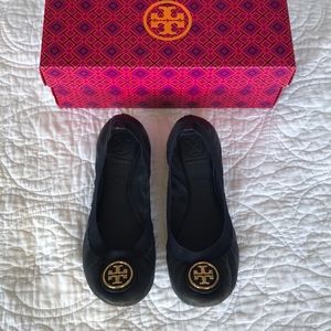 Tory Burch Caroline Navy Flats